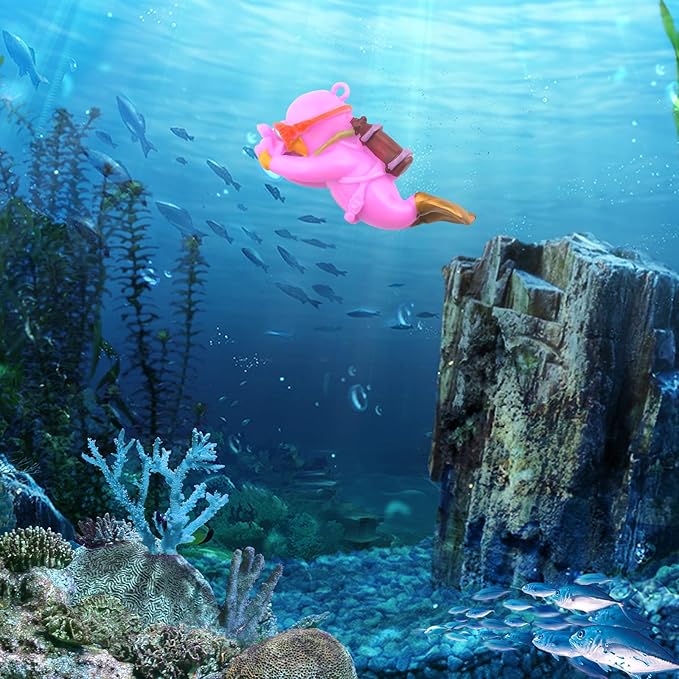 onesimcr Floating Fish Tank Decorations, Aquarium Decorations, Lovely Diver Fish Tank Decorations, Floating Device Fish Tank Accessories,Suitable for All Kinds of Fish Tanks(Purple)… onesimcr