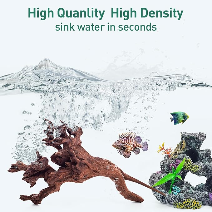 WDEFUN Natural Driftwood for Aquarium Decor, 10-Piece 2''-5'' Small Driftwood for Decorations on Fish Tank, Reptiles Bearded Dragon Accessories or Air Plants WDEFUN
