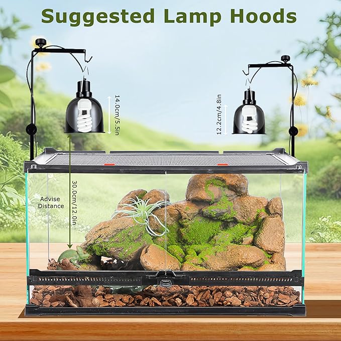 5.0 UVB Reptile Light 13W, Compact Tropical Terrarium Lamp, Coil UVB Fluorescent Bulb for Rainforest Reptiles – Light for Crowned Chameleons, Green Iguanas, Tree Frogs, Ball Pythons HARTOMPET