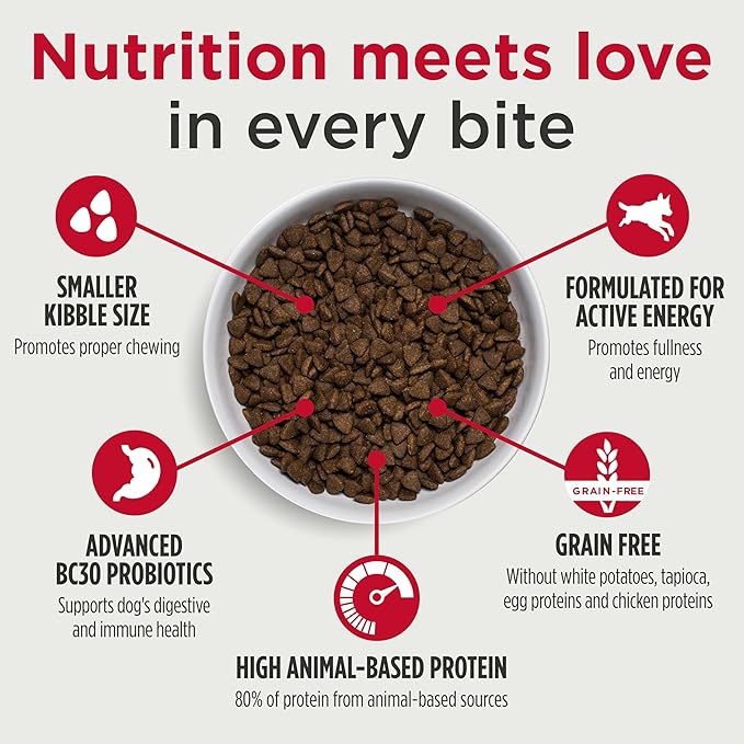 Nulo Freestyle Small Breed Dog Food, Premium Adult and Puppy Grain-Free Dry Smaller Sized Kibble Food, with BC30 Probiotic for Healthy Digestion Support, 6 Pound (Pack of 1) - PAWPICO