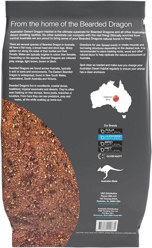 Jurassic Natural Australian Desert Dragon Habitat Substrate for Bearded Dragons and Other Lizards, Red, 10lb JurassicNatural