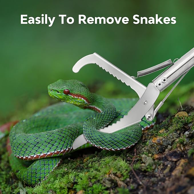 50in Snake Clamp 26in Retractable Snakes Hook,Foldable Locking Animal Handling Tool Northspoor