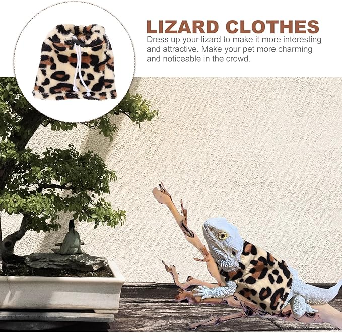 FRCOLOR Lizard Clothes Lizard Apparel Clothing Reptichip Fix It Costume Bearded Dragon Clothes Reptile Hoodies Sweater Coat Party Lizard Cosplay Prop Small Pet Flannel Accessories FRCOLOR