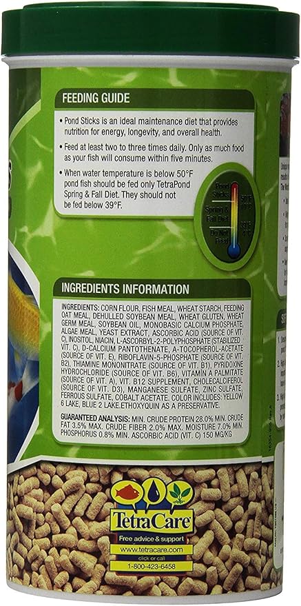 Tetra Pond Sticks, Koi Fish & Goldfish Food, Soft Sticks, Easy to Digest Floating Pond Fish Food, 3.53 ounces Tetra