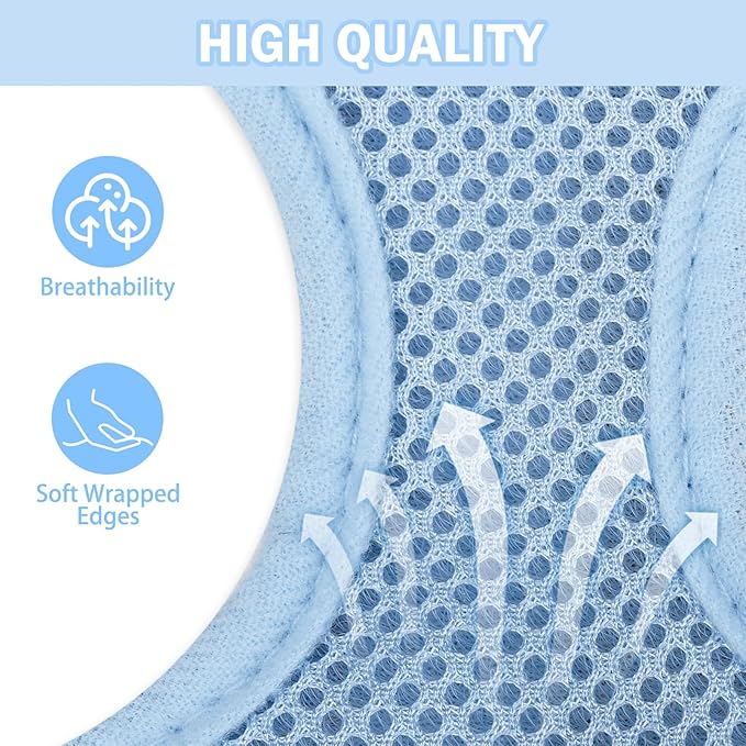 SCENEREAL Puppy Dog Harness with Leash Set for Small Medium Sized Dogs, Soft Mesh Step in Pet Harnesses and Leash, No Chock Plaid Adjustible No Pull Vest for Dogs Cats, Chihuahua,Bulldog (Blue XS) SCENEREAL