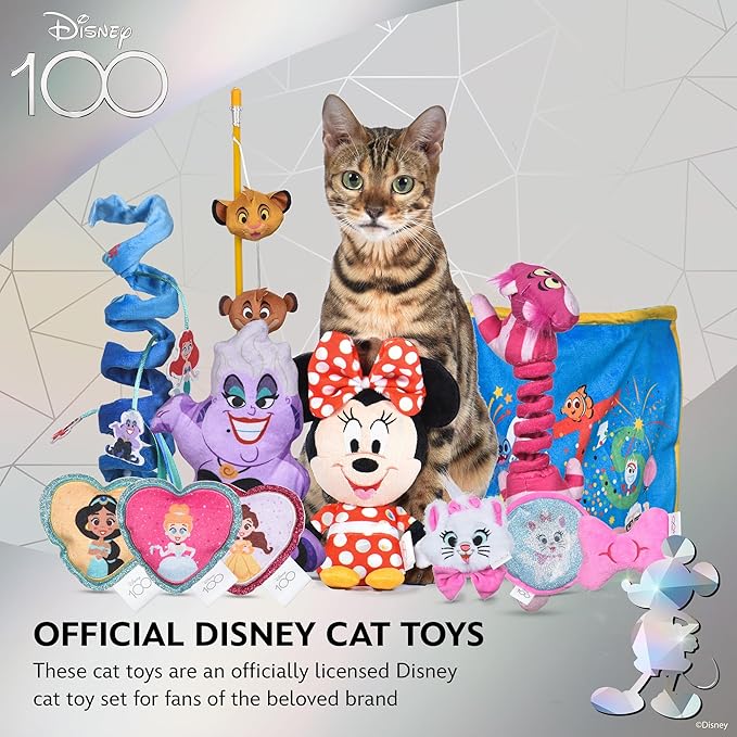 Minnie Mouse Cat Kicker Toy with Catnip, 9in | Disney Cat Toys | Fun Cat Kicker Style Plush Toy with Catnip and Crinkle for Cats Inspired by Disney Mickey and Friends - PAWPICO
