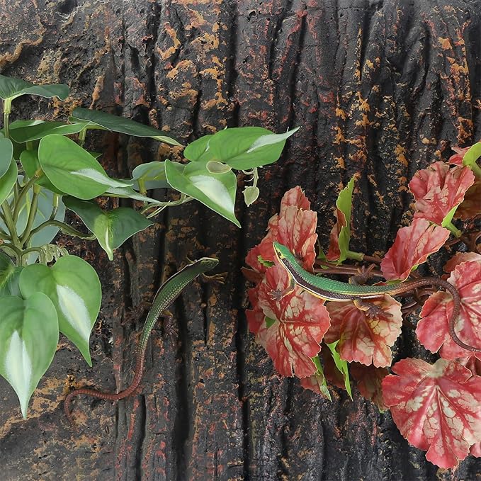 Fake Reptile Plants for Reptile Terrarium Plants, Reptile Plant Décor, Turtle Tank Plants with Suction Cup IBWell