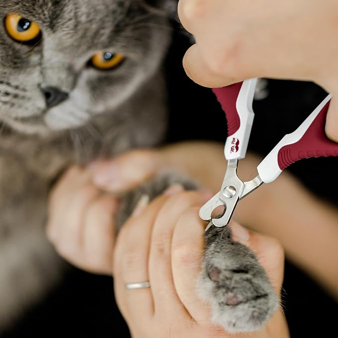 Mr. Pen- Cat Nail Clipper, Wine & White Cat Nail Trimmer, Cat Nail Clippers, Cat Claw Clippers, Cat Clippers for Nails, Pet Nail Clippers, Kitten Nail Clipper, Small Dog Nail Clipper Cat Claw Trimmer - PAWPICO