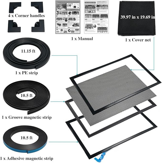 Magnetic Aquarium Lid, Max Size 39" x 19" Fish Tank Cover, DIY Aquarium Anti-Jumping Net Hood Set, Adjustable Mesh Screen Netting for Fish Tank Screen Top Cover Orgthin