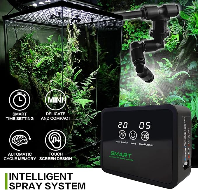 Reptile Fogger Automatic Reptile Mister Fogger for Terrarium, Timed Reptile Humidifiers for Chameleon/Lizard/Snake/Turtle/Frog MYGIIKAKA