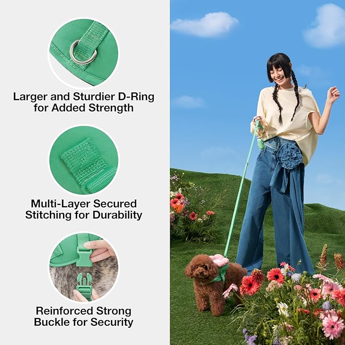 VETRESKA Flora Dog Harness, Leash and Collar Set, No Pull Dog Vest Harness for Walking and Training, Adjustable, Easy Control and Soft Padded Pet Harness and Backpack for Small Medium Large Dogs, S VETRESKA