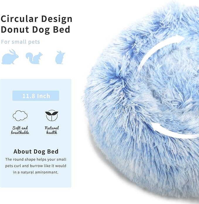 Hamster Bed Cute Blue and White Warm Cushion for Small Animal - Comfortable Sleep Mat Pad for Guinea Pigs/Hedgehog/Squirrel/Mice/Rats/Chinchilla Nest House 11.8 inch - PAWPICO