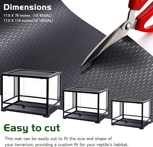 Bearded Dragon Tank Accessories,Reptile Substrate for Terrarium,Reptile Terrarium Liner Bedding,Durable and Dirt Resistant Reptile Carpet,Suitable for Gecko,Tortoise,Snake, 11.8X59 inches KUNBEIEN