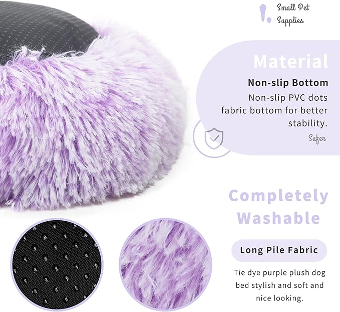 Bunny Bed Rabbit Hideout Large Soft & Comfortable Small Animal Bedding Cozy Bed Mat Warm Hideaway Cage Accessories for Guinea Pig White and Purple - PAWPICO
