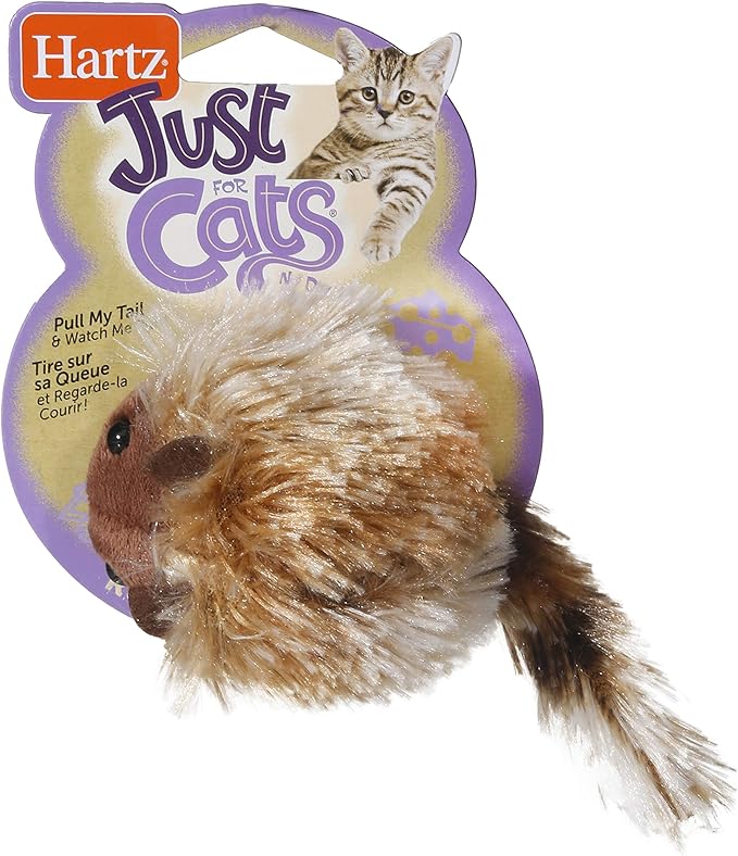 HARTZ Just For Cats Running Rodent Vibrating Plush Mouse Cat Toy - PAWPICO