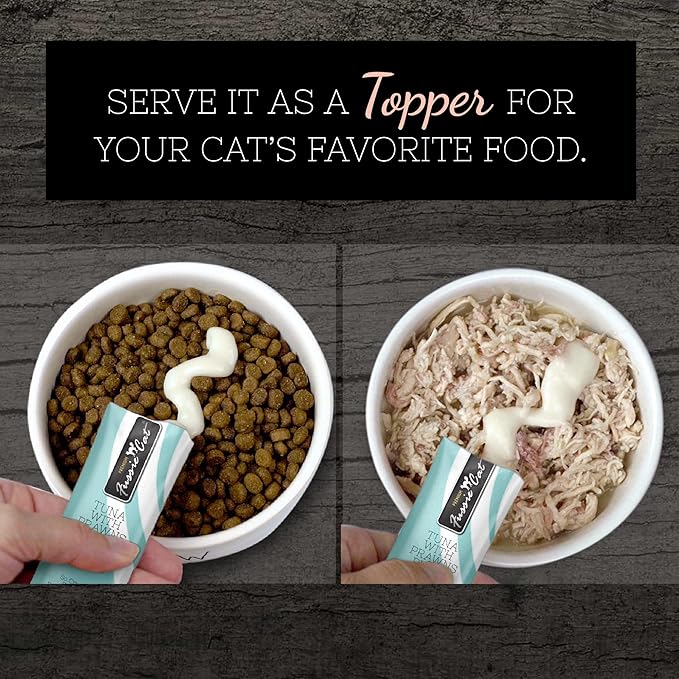 Fussie Cat Tuna with Prawns Puree, lickable cat Treats, 0.5oz Pouch Pack of 4 - PAWPICO