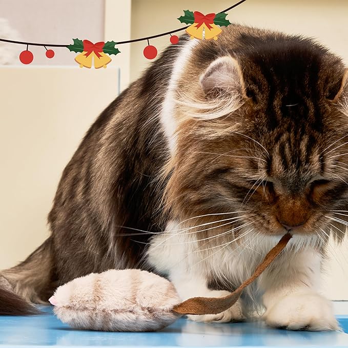 Gigwi Cat Toys for Indoor Cats, Interactive Cat Toy with Real Squeaky Mouse Electronic Sound Chirping, Kitten Toys Automatic Cat Mice Toy for Cat Exercise & Kicker to Self Play, Relieve Boredom - PAWPICO