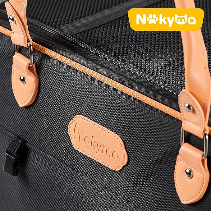 Large Cat Carrier with Wheels, Rolling Cat Carrier, 24.5"x 13.8"x 15.4" Pet Carrier with Wheels for Large Cats Small Dogs up to 38 LBS, Ideal for Travel, Walking and Camping(NOT for TSA) - PAWPICO