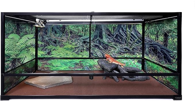 Carolina Custom Cages Reptile 34" T5HO UVB 39W + Double GU10 Basking Light Fixture, Bundle with 10.0 UVB Tube and Two 75w Heat Lamps CarolinaCustomCages