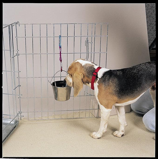 Pro Select Stainless Steel Pet Pail, 1-Quart Size – Heavy Duty Flat Sided Pail Great for Providing Water in Pet Kennels PetEdge
