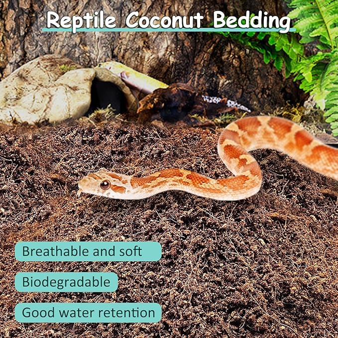 VCEPJH Loose Coconut Fiber Substrate, 2 Pack Natural Coco Coir Reptile Bedding Tarantula Substrate Soil Habitat Accessories for Tortoise Snake Bearded Dragon Spiders Hermit Crabs VCEPJH