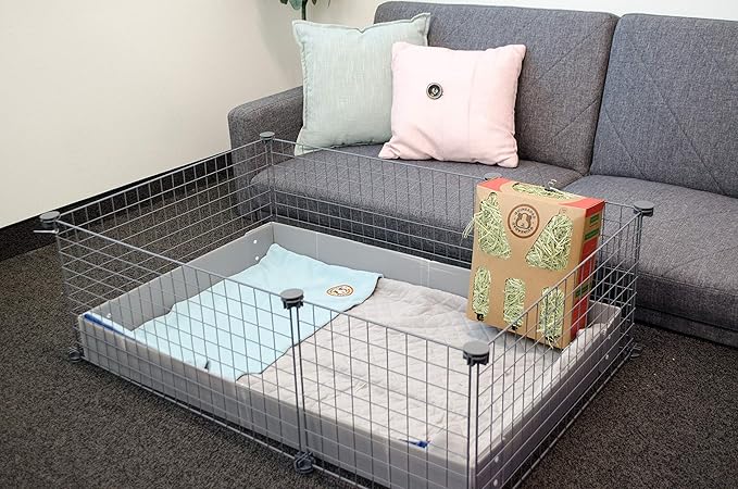 GuineaDad Liner | Guinea Pig Fleece Cage Liners | Guinea Pig Bedding | Burrowing Pocket Sleeve | Extra Absorbent Bamboo | Waterproof Bottom (C&C 2x4, Blue) GuineaDad