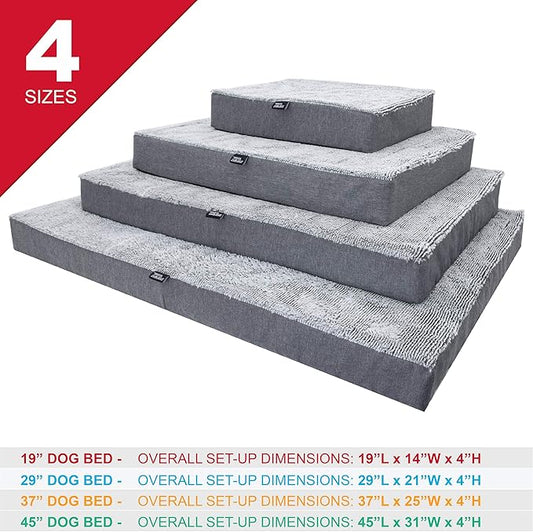 SportPet Designs Deluxe Dog Mattress, Water-Resistant Liner Pet Bed, Reversible, Top Memory Foam - Large, Gray (CM-10060-CS01) - PAWPICO