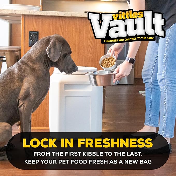 Gamma2 Vittles Vault Airtight Dog Food Storage Container - Fits up to 50 Pounds of Dry Pet Food - Perfect for Cat and Puppy Kibble - BPA-Free Plastic - Made in the USA - 14" L x 20" H - PAWPICO