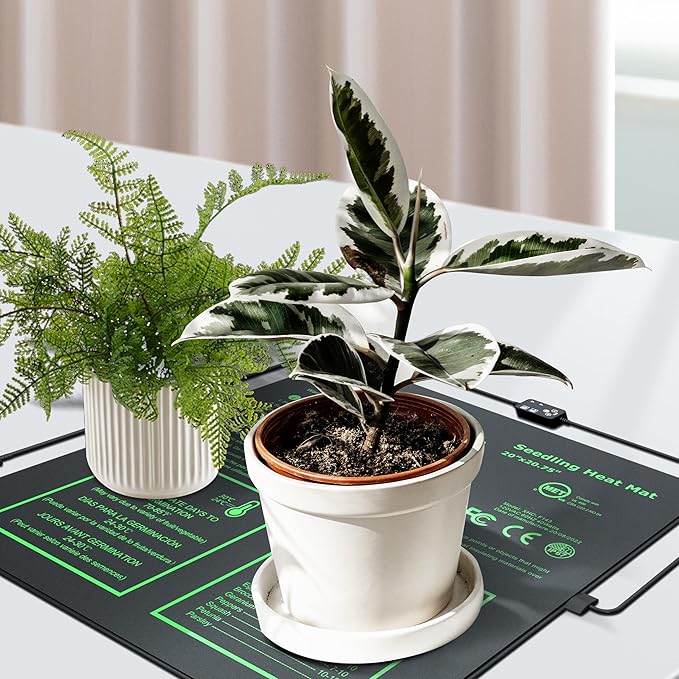 iPower Seedling Heat Mat for Plants with Dual Digital Temperature Controller, MET Certified Heating Pad, 20" x 20.75", Black iPower