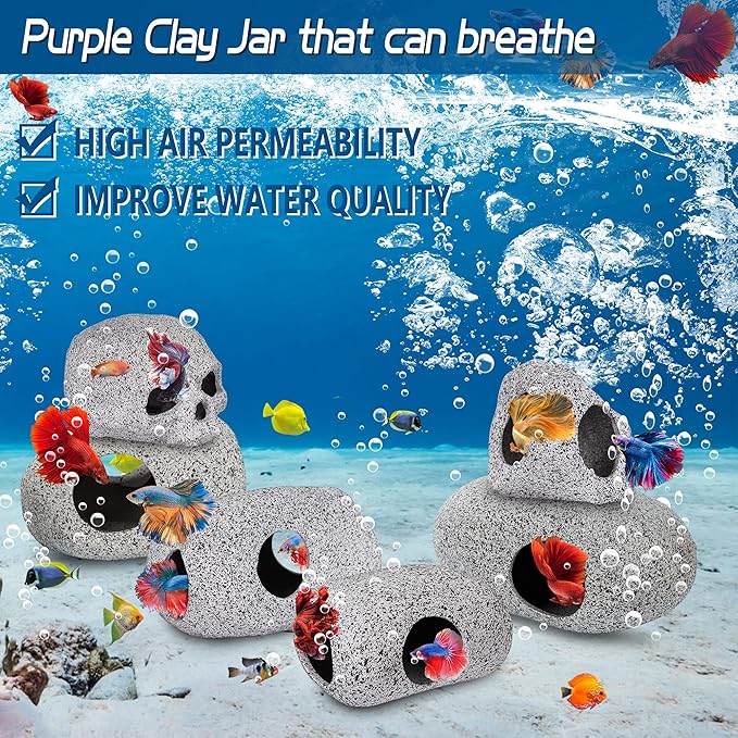Aquarium Decorations Cave Fish Tank Accessories Rock Decor for Shrimp Cichlid Hiding Breeding Small Fish Bowl Hide Decoration Betta Toys Hideout Stones House(Small) Ameliade