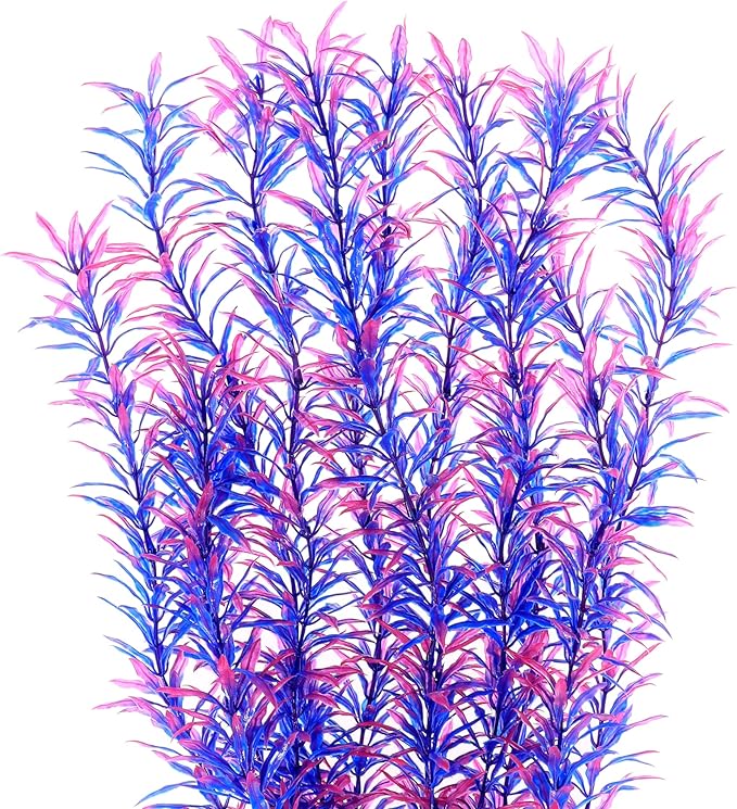 ALEGI Aquarium Fish Tank Decoration,Large Artificial Plants for Fish Tank 21 inches Tall,Safe for All Fish, Purple ALEGIAquarium