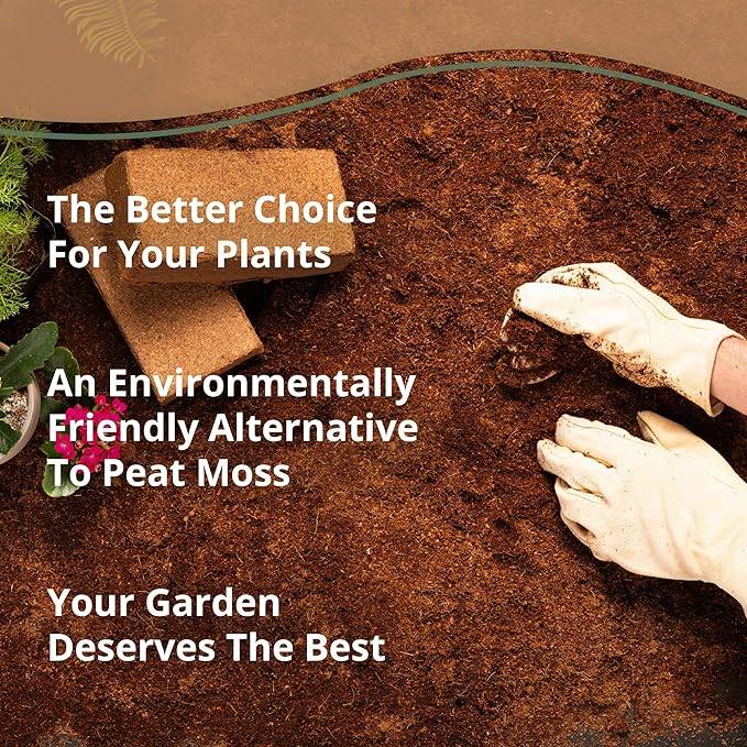 Buffered Coco Bliss (40lbs) - 100% Buffered Coco Coir - Organic Coco Coir for Plants, Garden Soil, & Potting Mixes - Coconut Fiber Substrate Mixes with Potting Soil for Indoor Plants & Outdoor Plants Plantonix