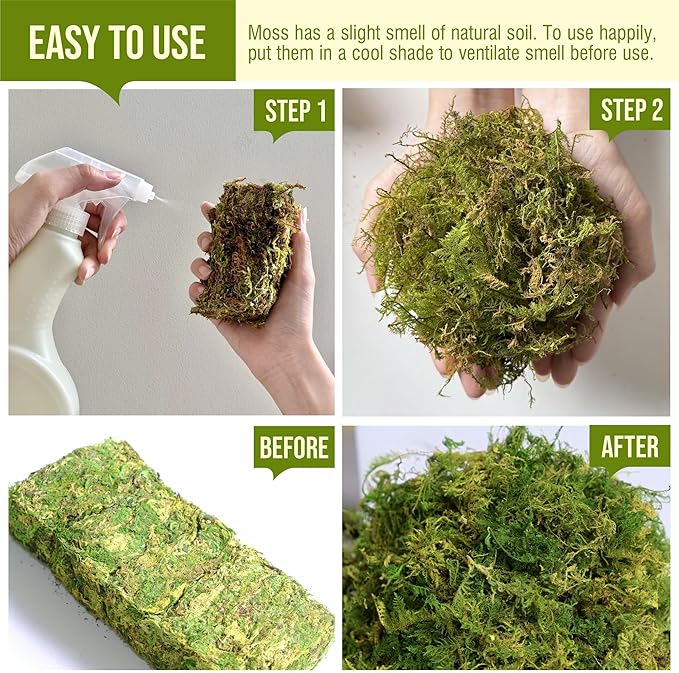 5Oz Moss for Reptiles, Moss for Terrarium, Sphagnum Moss, Reptile Bedding, Reptile Moss, Frog Moss, Snake Bedding, Moss for Turtle, Snail Substrate, Lizard Substrate, Substrate for Reptile Tank Gardenstory