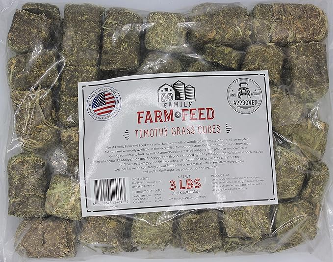 | Timothy Grass Food | Small Pet | Young and Adult | Cubes | 3 Pounds FAMILY+FARM+AND+FEED