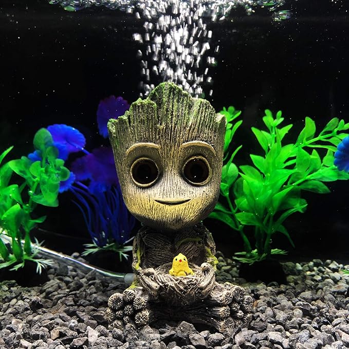 Aquarium Groot Air Bubbler Decorations Fish Tank Air Stone Set AnxunJim