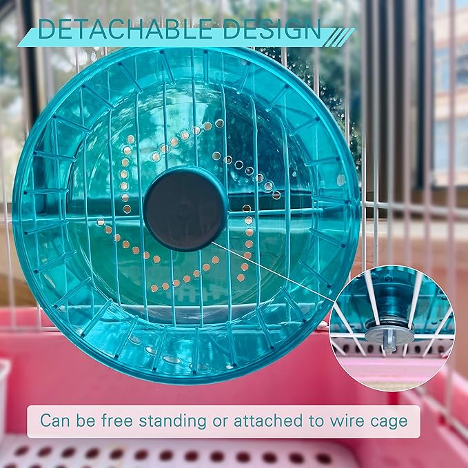 Petest Hamster Exercise Wheel, Silent Spinner Hamster Running Wheels, Diameter 8.3 inch, Green Petest