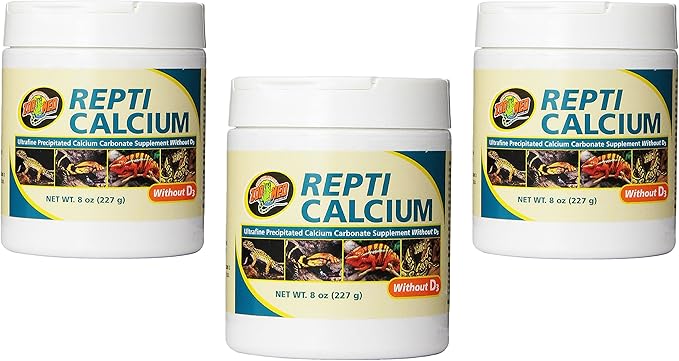 Zoo Med Reptile Calcium Without Vitamin D3 (8-Ounce / 3 Pack) ZooMed