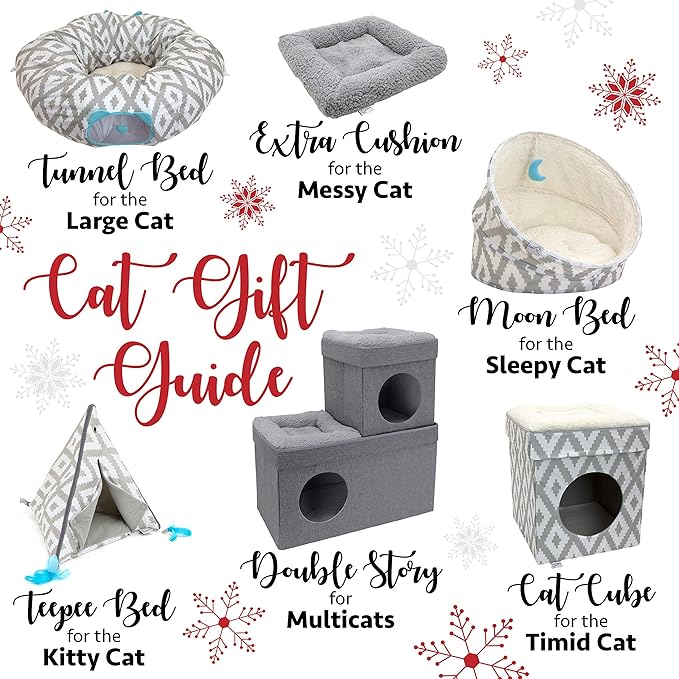Kitty City Large Cat Tunnel Bed, Cat Bed, Pop Up Bed, Cat Toys, White - PAWPICO