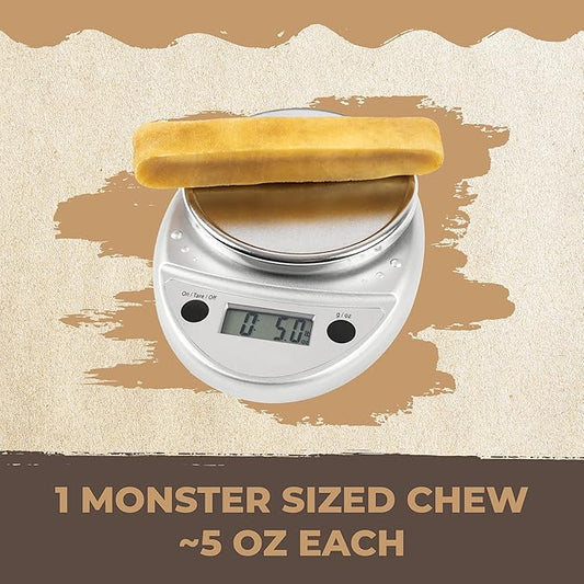 Mighty Paw Yak Cheese Chews for Dogs | All-Natural Long Lasting Pet Treats. Odorless and Great for Oral Health. Limited-Ingredient Chews for Puppies & Power-Chewers (Monster, 1 Pack) - PAWPICO