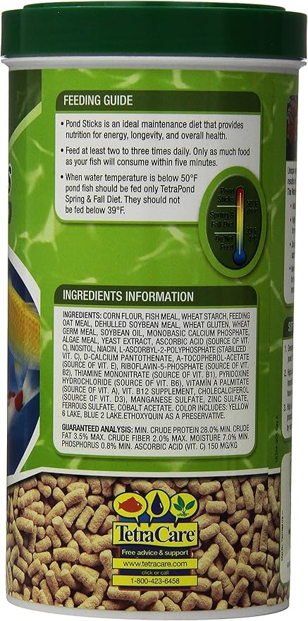 Tetra TetraPond Pond Sticks 3.53 Ounces, Pond Fish Food, for Goldfish and Koi, Pond Pond Sticks, Healthy Nutrition for Goldfish and Koi (Pack of 2) Tetra