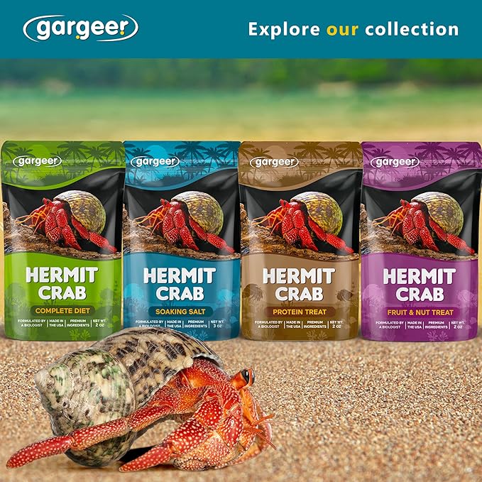 Hermit Crab Soaking Salt, Ocean-Like Environment, Includes Calcium and Trace Minerals, No additives or Harmful Ingredients. for Optimal Health and Well-Being. Made in The USA. Enjoy ! Gargeer