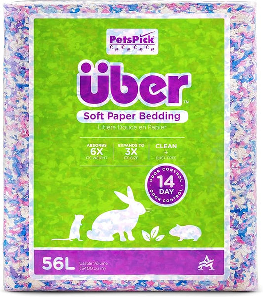 Uber Soft Paper Pet Bedding for Small Animals, Confetti, 56L PetsPick%C2%AE