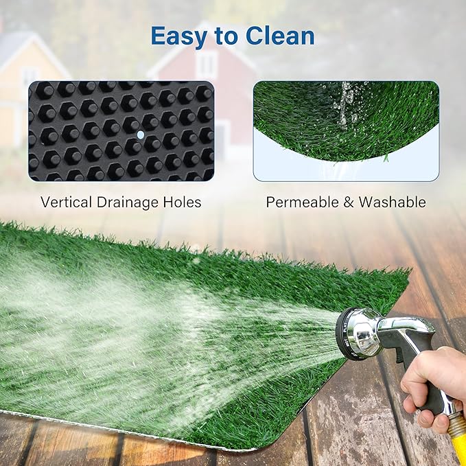 Artificial Grass for Dog Potty – 20x30 inch,Strong Absorbency Grass Pad, Dog Grass Pad with Tray, Dog Potty Training Pad, Dog Litter Box with Grass (Large) - PAWPICO