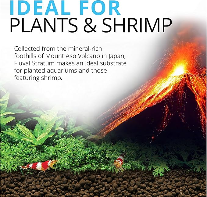 Fluval 12695 Plant and Shrimp Stratum for Freshwater Fish Tanks, 17.6 lbs. – Aquarium Substrate for Strong Plant Growth, Supports Neutral to Slightly Acidic pH Fluval
