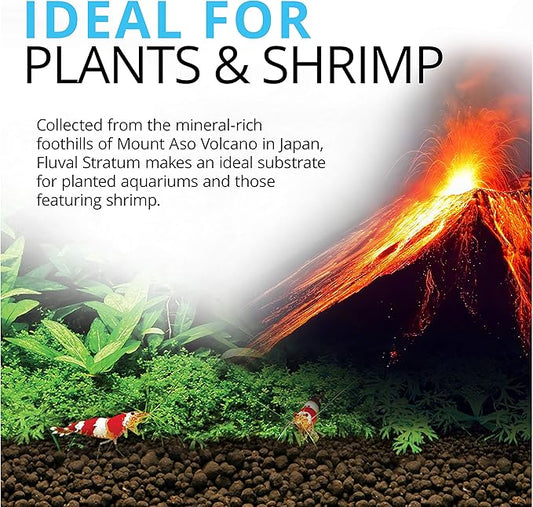 Fluval 12695 Plant and Shrimp Stratum for Freshwater Fish Tanks, 17.6 lbs. – Aquarium Substrate for Strong Plant Growth, Supports Neutral to Slightly Acidic pH Fluval