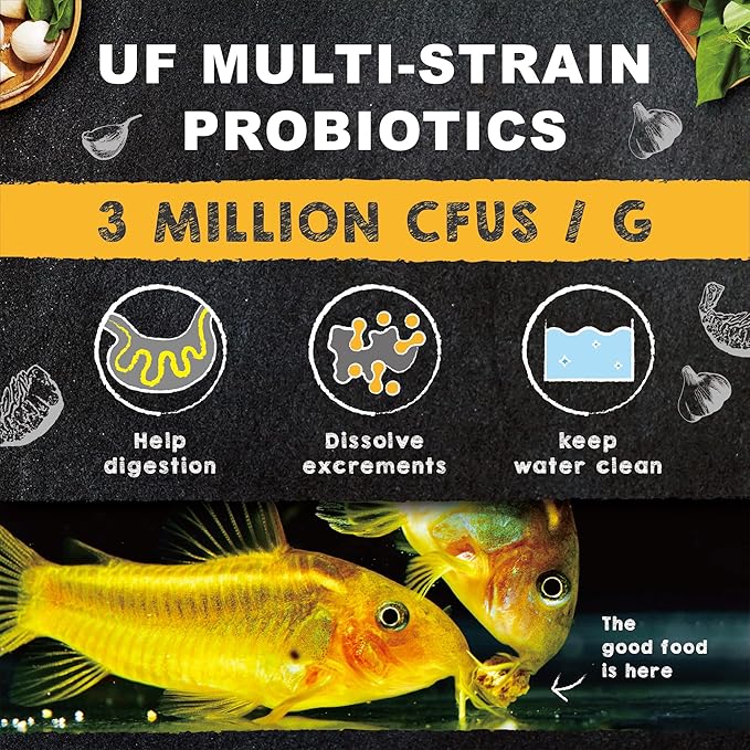 Ultra Fresh Bottom Feeder Fish Food, Sword Prawns, Natural Protein, Balanced Diet, for Catfish, Corydoras, Loaches, Tropical Shrimp Pie 2.05 Ounces UltraFresh-ShrimpDelight