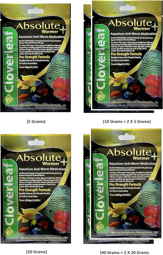 Wormer Plus - Anti-Parasitic Fish Medication - Flubendazole for Fish with parasites and Flukes (10 Grams) Absolute+Wormer