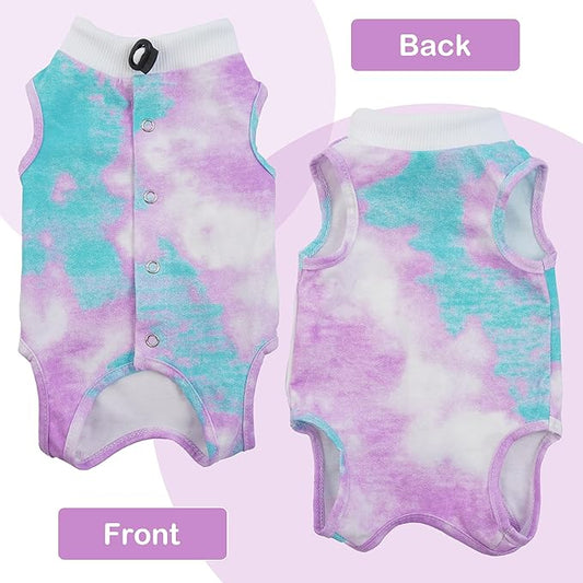 PUMYPOREITY Cat Recovery Suit, Cat Surgery Recovery Suit Female, Cat Spay Recovery Suit, Alternative to Cone of Shame, Cat Surgical Recovery Suit for Skin Diseases and Abdominal Wound, Purple, M PUMYPOREITY
