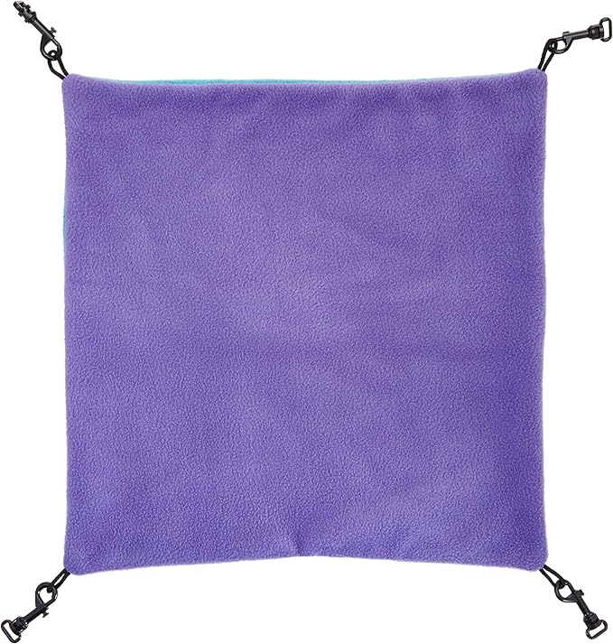 MidWest Homes for Pets Ferret Nation Large Hammock for Ferret Nation & Critter Nation Small Animal Cages | Measures 17L x 13W x 8H- inches,Purple/Teal MidWestHomesForPets