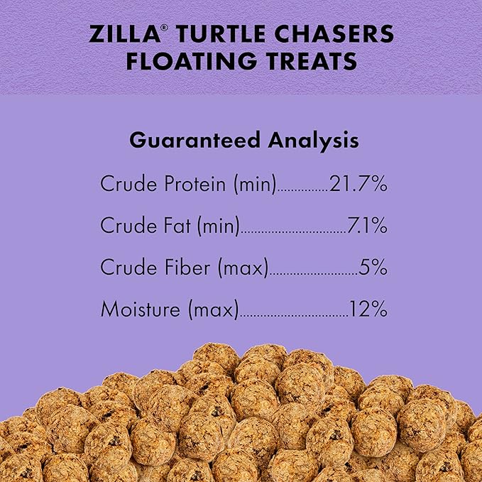 Zilla Turtle Chasers Floating Treats, Made with Real Shrimp, Resealable Bag Zilla